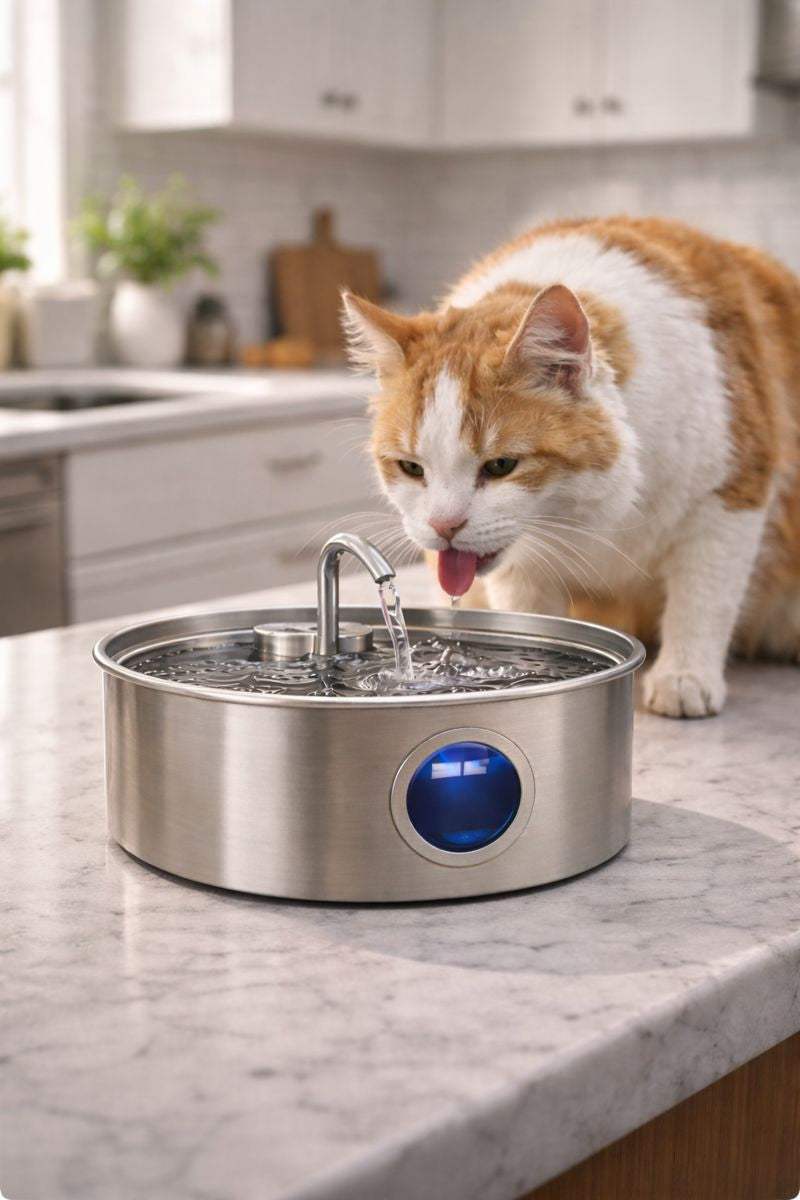 PurePaw Stainless Steel Flow Fountain