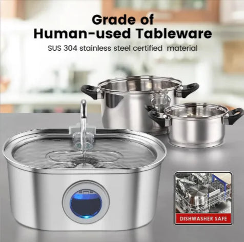 PurePaw Stainless Steel Flow Fountain